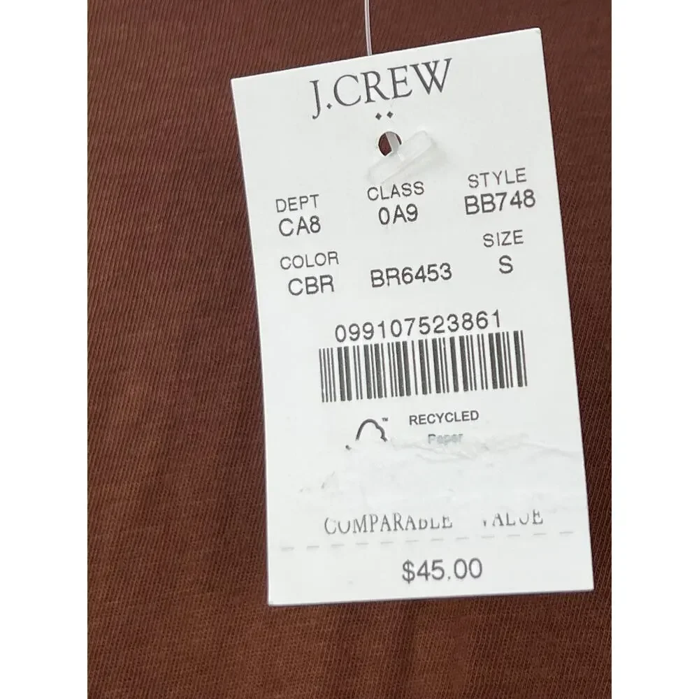 J. Crew Women's Tissue Turtleneck Sweater Long Sleeves Classic Brown Size S NWT